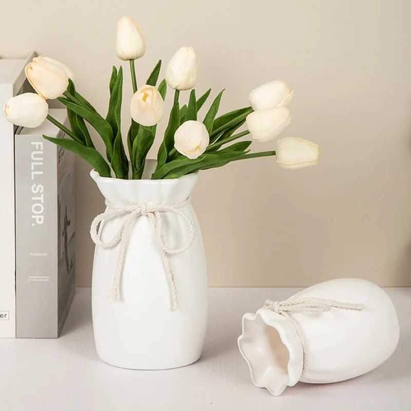 1Pc Bow Design Plastic Flower Vase Modern Art Nordic Decorative Vase Used for Wedding Living Ro Off Bedro Decoration H251204