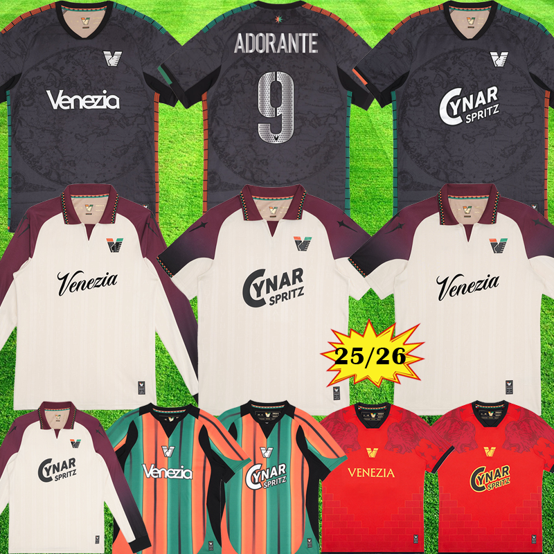 25 26 Venezia FC soccer Jerseys Pre Match home Black away white Venezia Goalkeeper 2025 2026 jersey VF football shirts Men Kids Kits 999