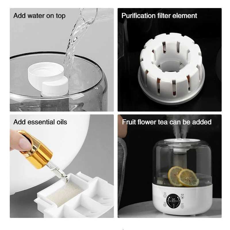 TINSOL New 3L Large Capacity He Silent Humidifier Plant Spray Aratherapy Diffuser with Remote Control and Timer Function C251204