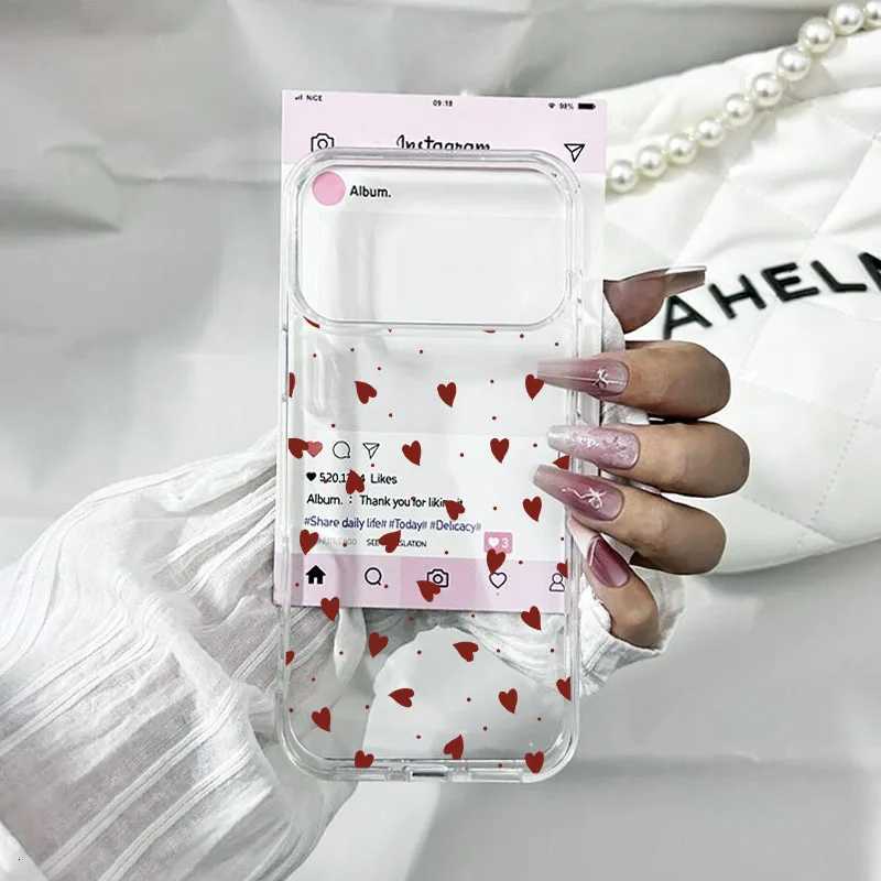 Fashion Purple Love Phone Case For iPhone 17 Pro Max 16 15 13 14 12Mini 11 Pro XS XR 8Plus Cute Clear Hard Cover Capa H251203