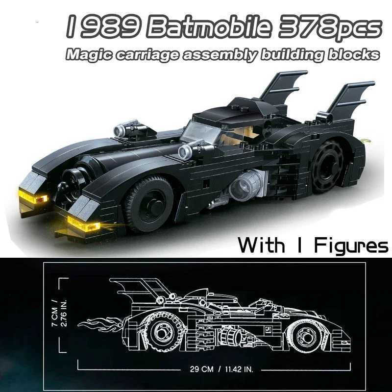 Super Heroes Series Batmobile Building Blocks 1989 Classic Bat Chariot Car Model Bricks Toys For Children Boys Christmas Gifts C251203