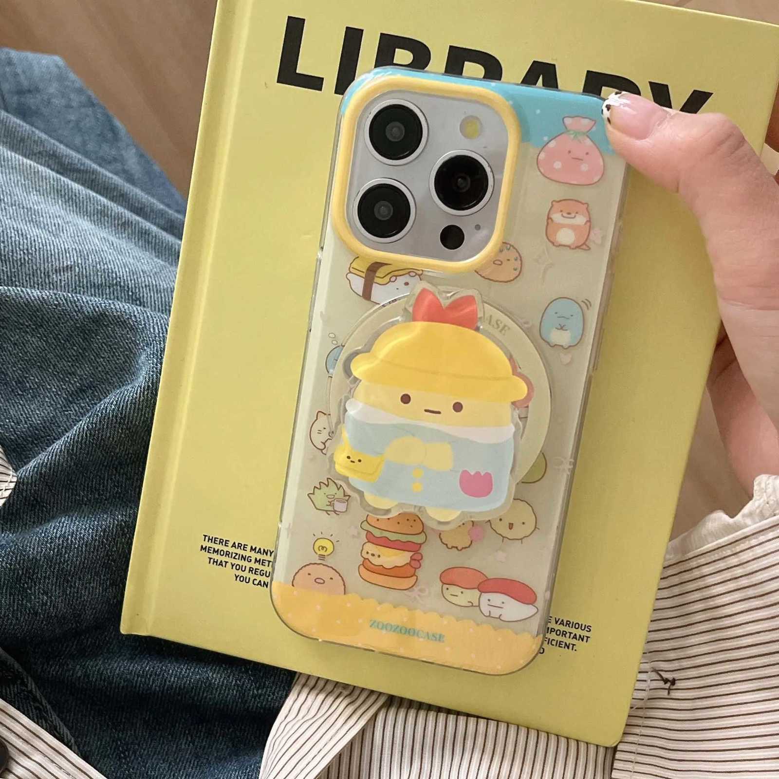 Cartoon Cute Sushi Magnetic Stand Holder Fundas For Iphone 13 15Prax 15 14 14Pro 12 Pro Max 13Prax Shockproof Phone Case H251203