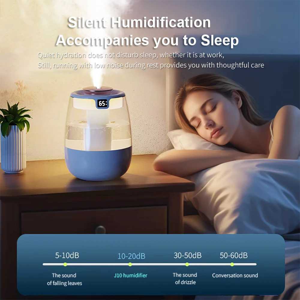 Air Humidifier Professional Large Capacity Double Spray Port Cool Mist Maker for He Ro Off Mute Desktop Air Humidifier C251204