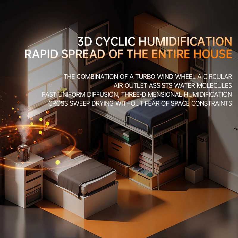 3L Humidifier Household Small Large Capacity Mute Bedro USB Off Desktop Portable Student Two Port Spray Water plement C251204