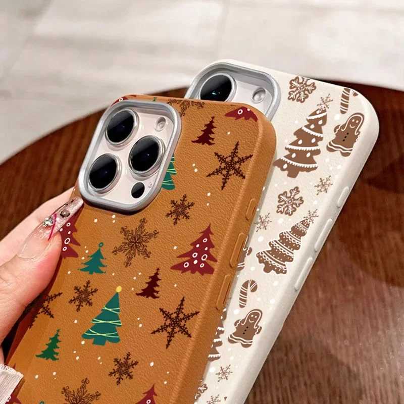 Gingerbread Man Leather Phone Frosted Case for iPhone 17 Air 16 E 15 14 Plus 13 12 11 Pro Max XS Max Protect Soft Silicone Cover H251203