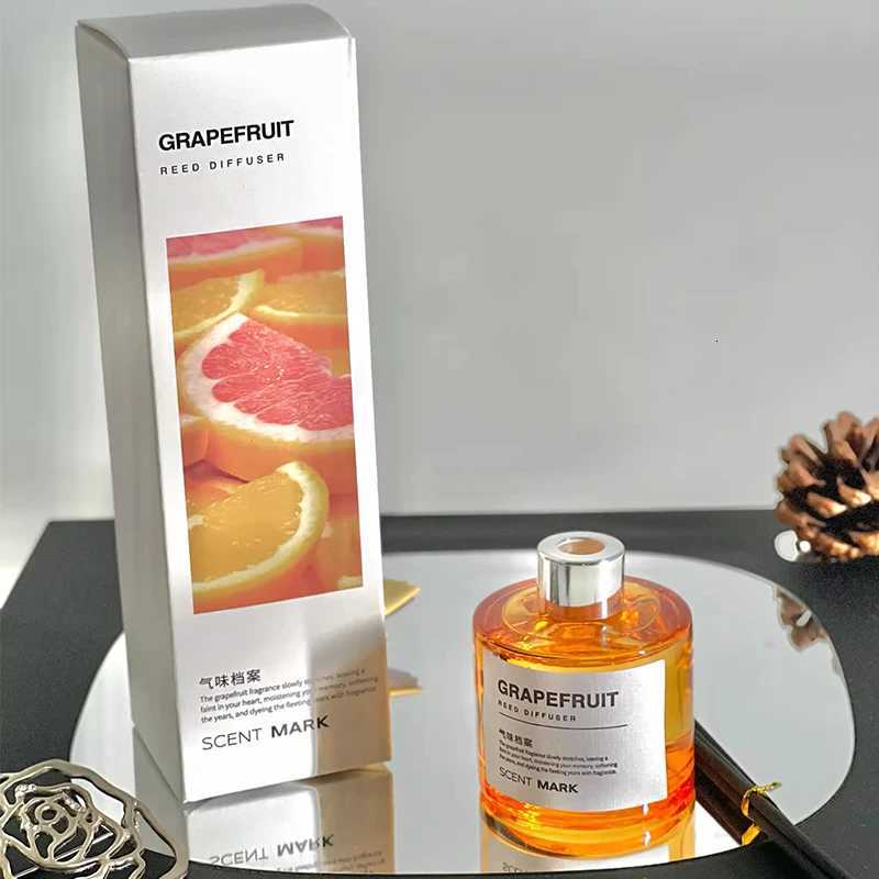 50ml Flameless Home Fragrance Set - Lemon Jasmine Scent Essential Oil with Reed Diffuser Sticks for Room Air Freshener Decor Y251204