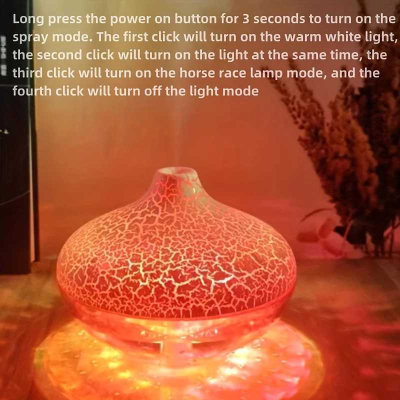 1pc New Crystal Horse Lamp USB Humidifier Aratherapy hine 300ml Colorf Atmosphere Lamp Silent Nano Mist Beauty Hydrator C251204