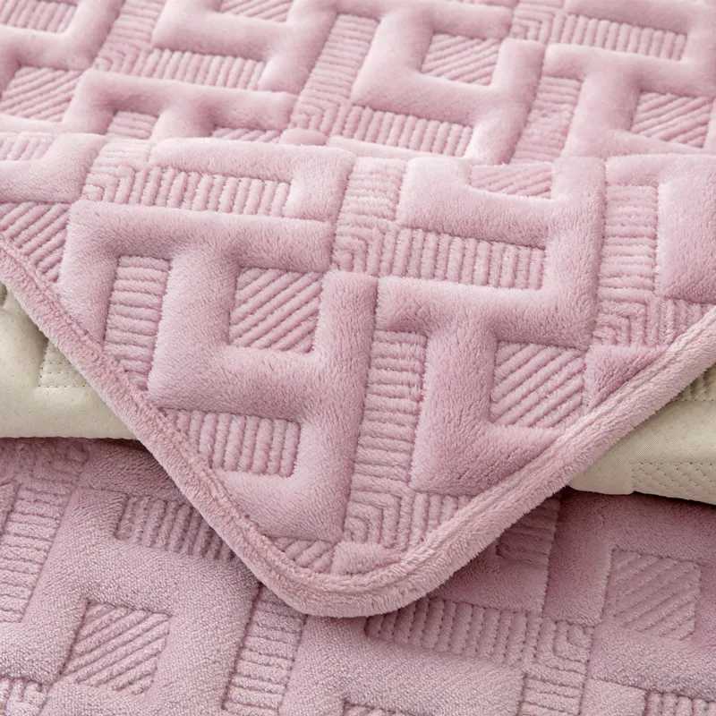 Autumn and Winter Milk Velvet Plaid Sofa Cover Plush Thickening Living Room Sofa Cushion Hot Selling Furniture Protective Covers M251204 - view 6