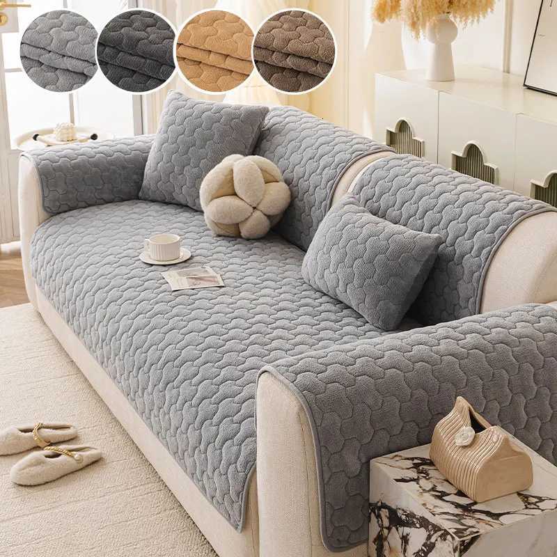 1PC-Sofa cushion anti slip sofa cover thickened winter plush seat cushion universal all inclusive sofa cushion for all season M251204 - view 3