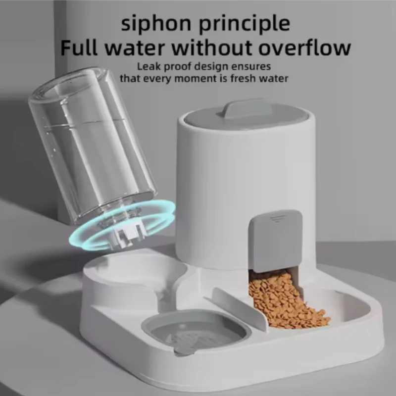 Two-in-One Cat Feeding Water Feeder Dog Bowl Smooth Food Water Supply Pet Water Dispenser Cat Bowl Pet Supplies M251204