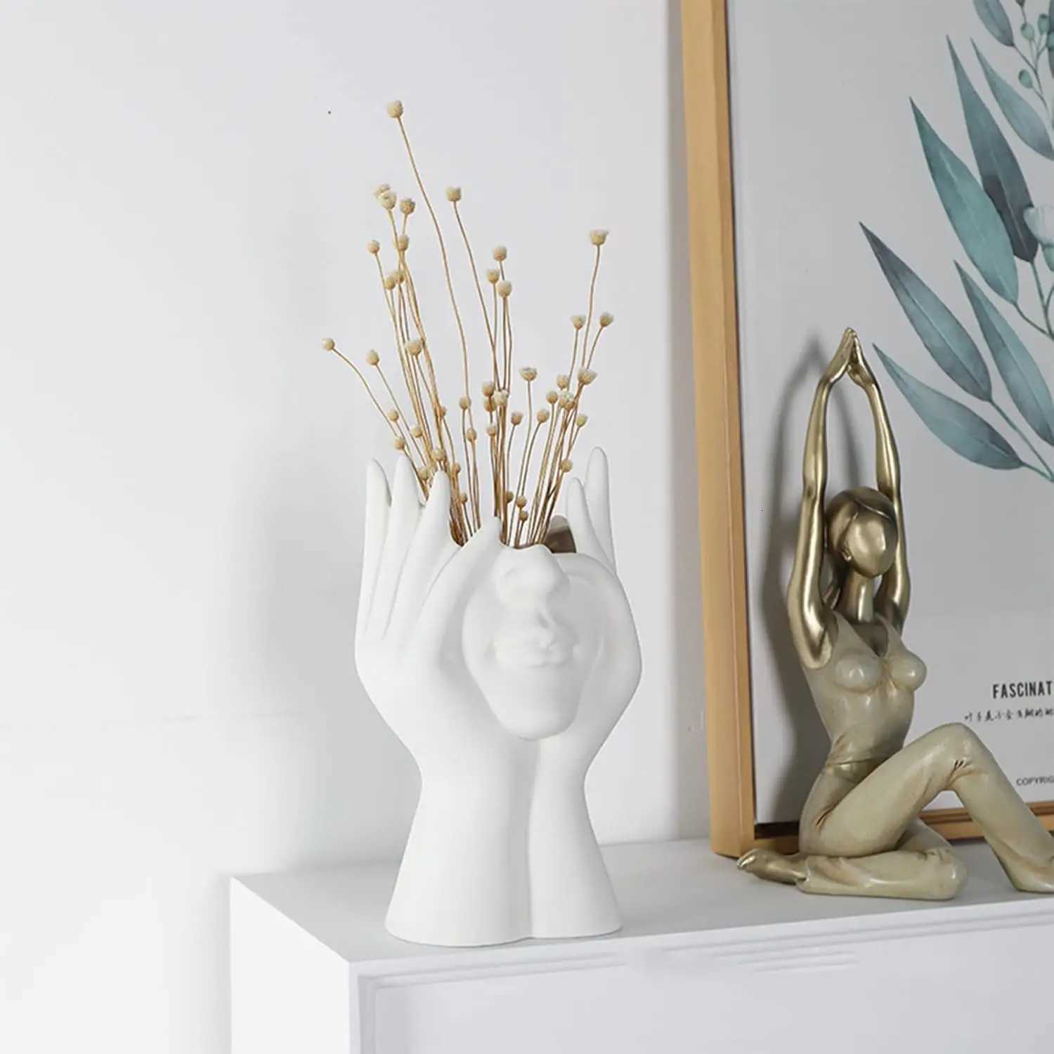 White Face Vase Unique Vase for He Decor H251204