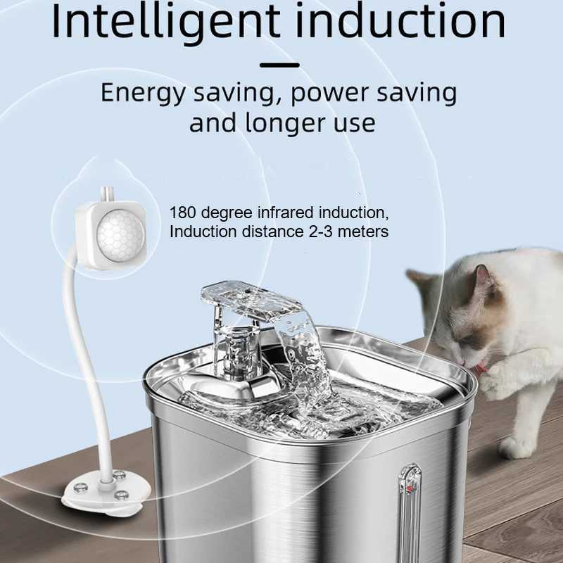 22L Stainless Steel Pet Water Dispenser Smart Dog Bowl Automatic Circulation Electronic Cat Water Fountain Travel-Friendly Cat M251204