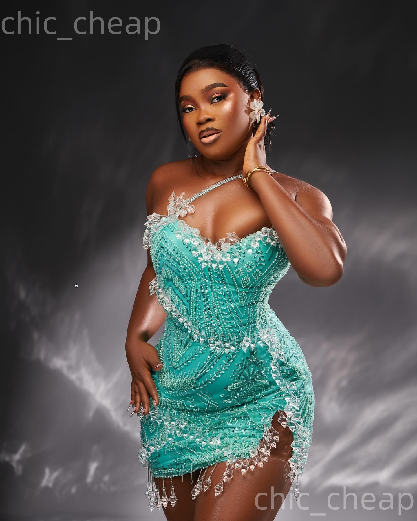 Jade Green Sheath Cocktail Dress One Shoulder Rhinestones Sequined Short Mini Graduation Homecoming Dresses For Special Occasions Sweetheart Gowns ZJ0