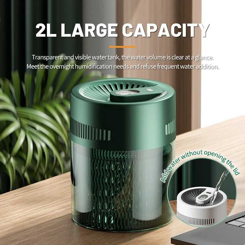 Air Humidifier 2L USB Double Spray Port Essential Oil Aratherapy Humificador Cool Mist Maker Fogger Purify for He Off C251204