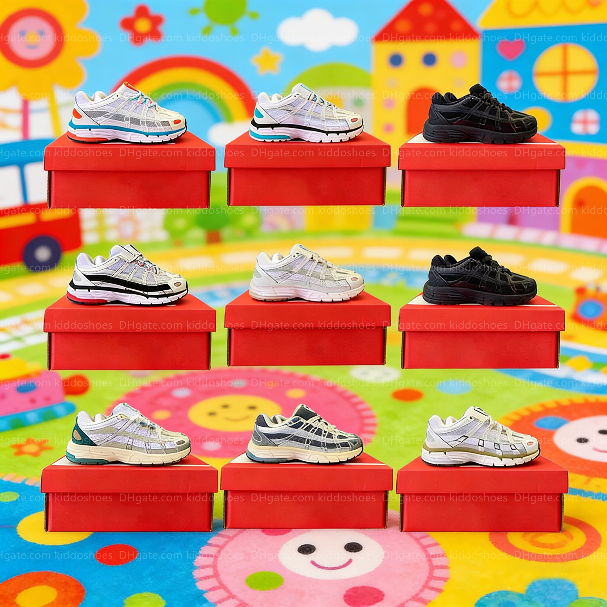 2026 kids shoes P6000 Designer Toddler Athletic Children p 6000 Sneakers Triple White Black Gold Red Laser girls boys Child Athletic Outdoor Trainers Sports