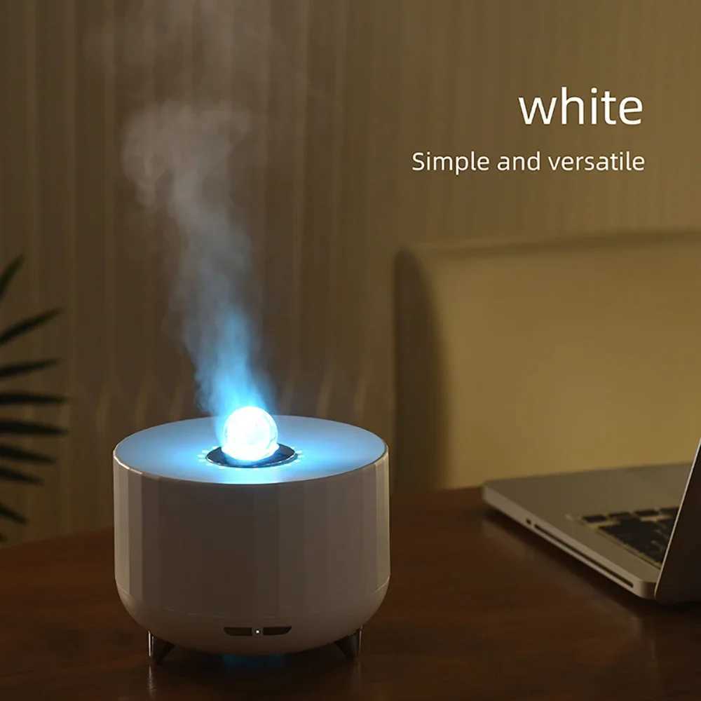 2025 New Simated Flame Ara Diffuser Essential Oils Air Humidifier Diffuser with 7 Colorf Lights Remote Control for He C251204