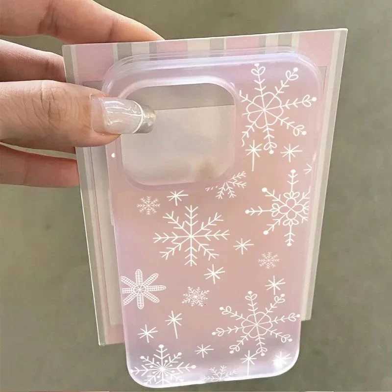 Cute Winter Christmas Snowflakes Fluttering Phone Case For iPhone 17 16 E 15 14 13 12 11 Pro XR x Max 7 8 Plus Mini Y2K Cover H251203