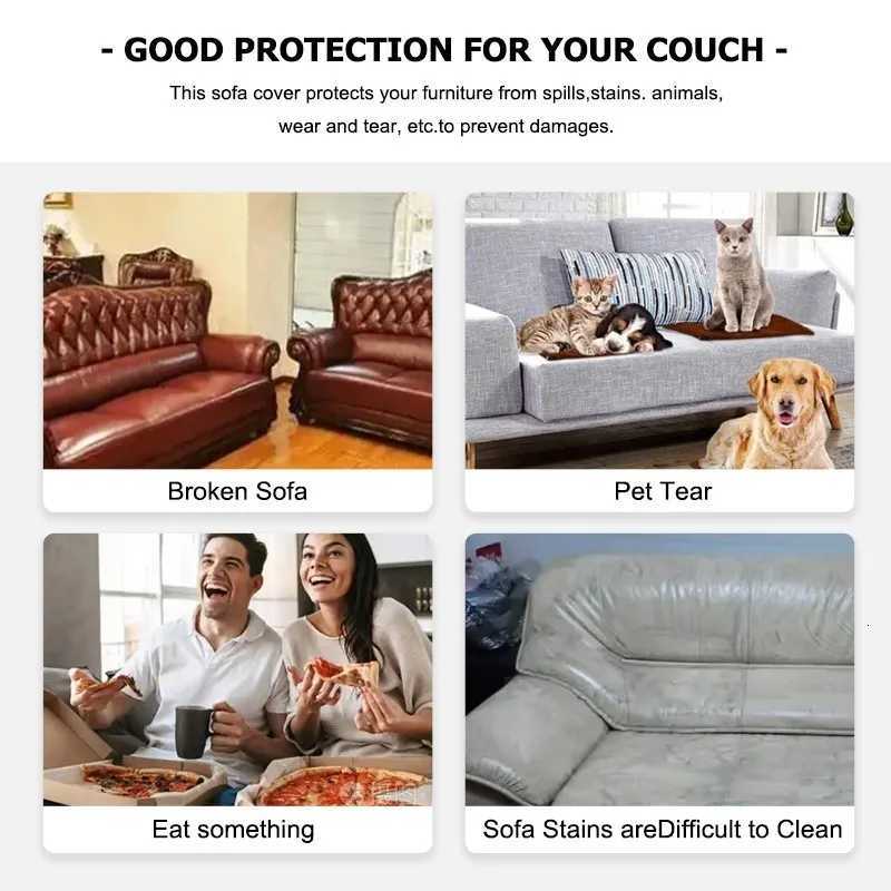 Thick Elastic Sofa Cover Slipcover For Living Room Cheap Stretch Polar Fleece Armchair Cover 1/2/3/4 Seater Corner Couch Covers M251204 - view 6