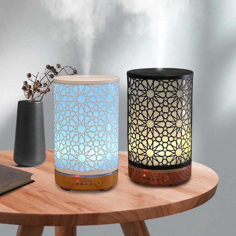 Ara Diffuser 100ML Timing Function Hollow Star trasonic Air Humidifier Bedro Essential Oil Diffuser with LED Night Lights C251204