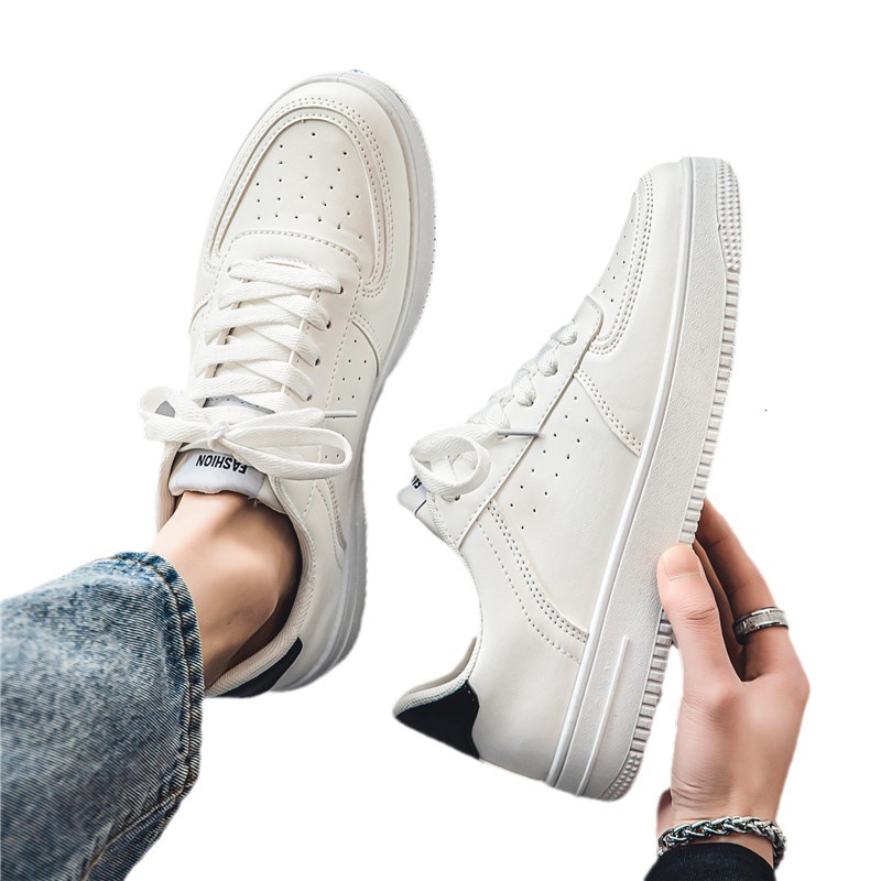 Men's White Sneakers Summer Breathable Youth Casual Versatile Men's Shoes 2024 New Student Pure White Sports Board Shoes