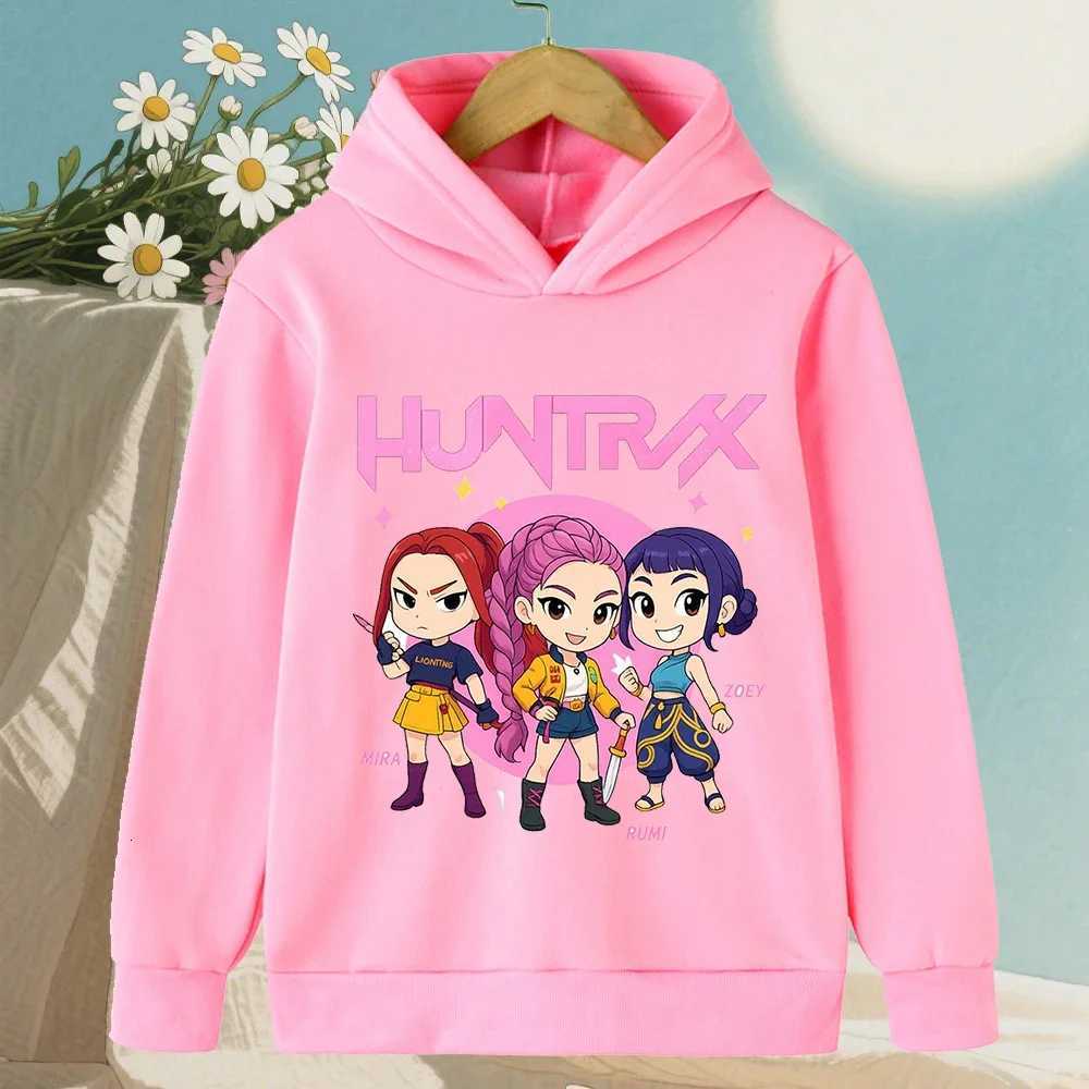 Korean KPop Demon Hunter Childrens Sweater Boys Girls Hoodie Witch Group Autumn and Winter Warm Childrens ClothingW251204