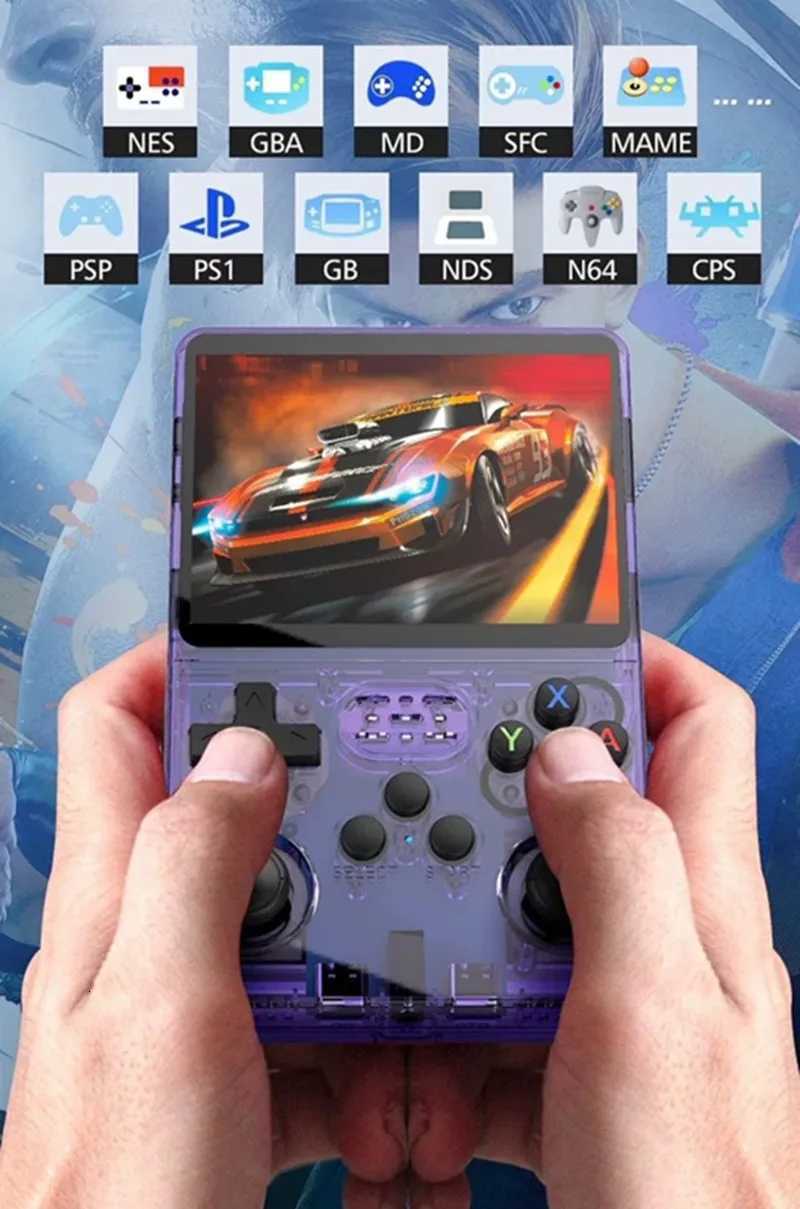 New sty R36S Retro Handheld Video Game Console Linux System 35 Inch IPS Sn R35s Pro Portable Pocket Video Player 64GB Games H251204