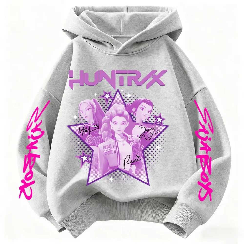 KPop Demon Hunter Huntrix Childrens Sweatshirt Autumn New Boys Girls Fashion Street Pullover Childrens ClothingW251204