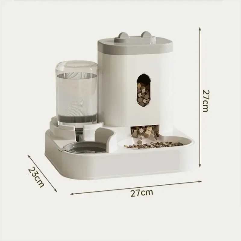 2in1 Automatic Pet Feeder and Water Dispenser Raised Food Bowl with Water Fountain for Cat Dog Large Capacity Cat Water M251204