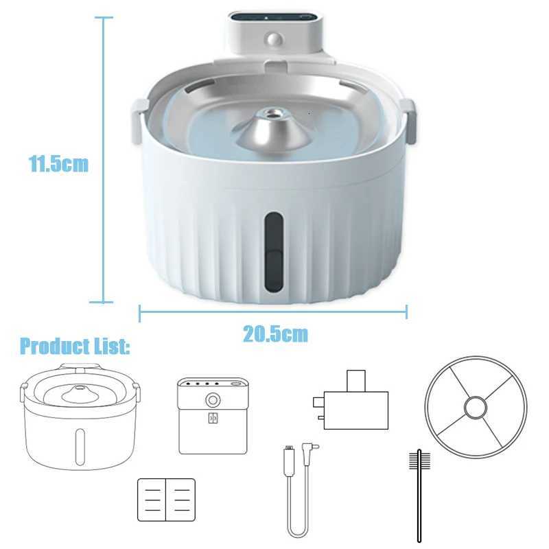 Cat Water Fountain Motion Sensor Automatic Pet Water Dispenser Drinker Stainless Steel Pet Feeder USB Charging Pet Manufacturer M251204