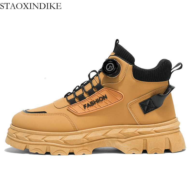 Men's Shoes Autumn Winter New Style Single Cotton Optional High-top Casual Shoes Men's Versatile Martin Boots Outdoor Sports Shoes Men