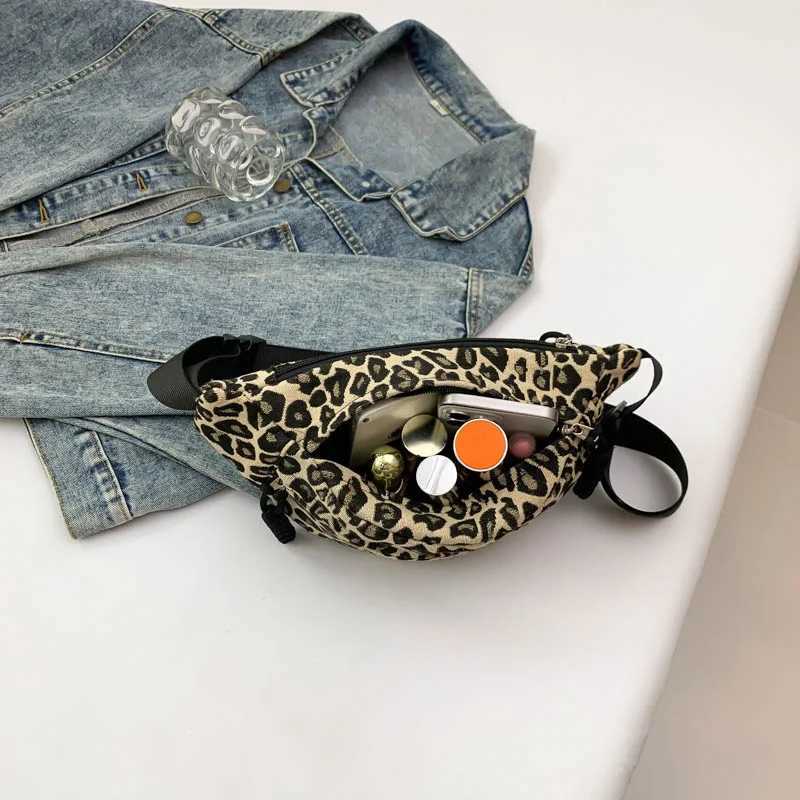 Leopard print Women Waist Pack Canvas Fanny Pack Fashion Chest Bag Fashion Shoulder Crossbody Bags High-quality Waist Belt BagT251204