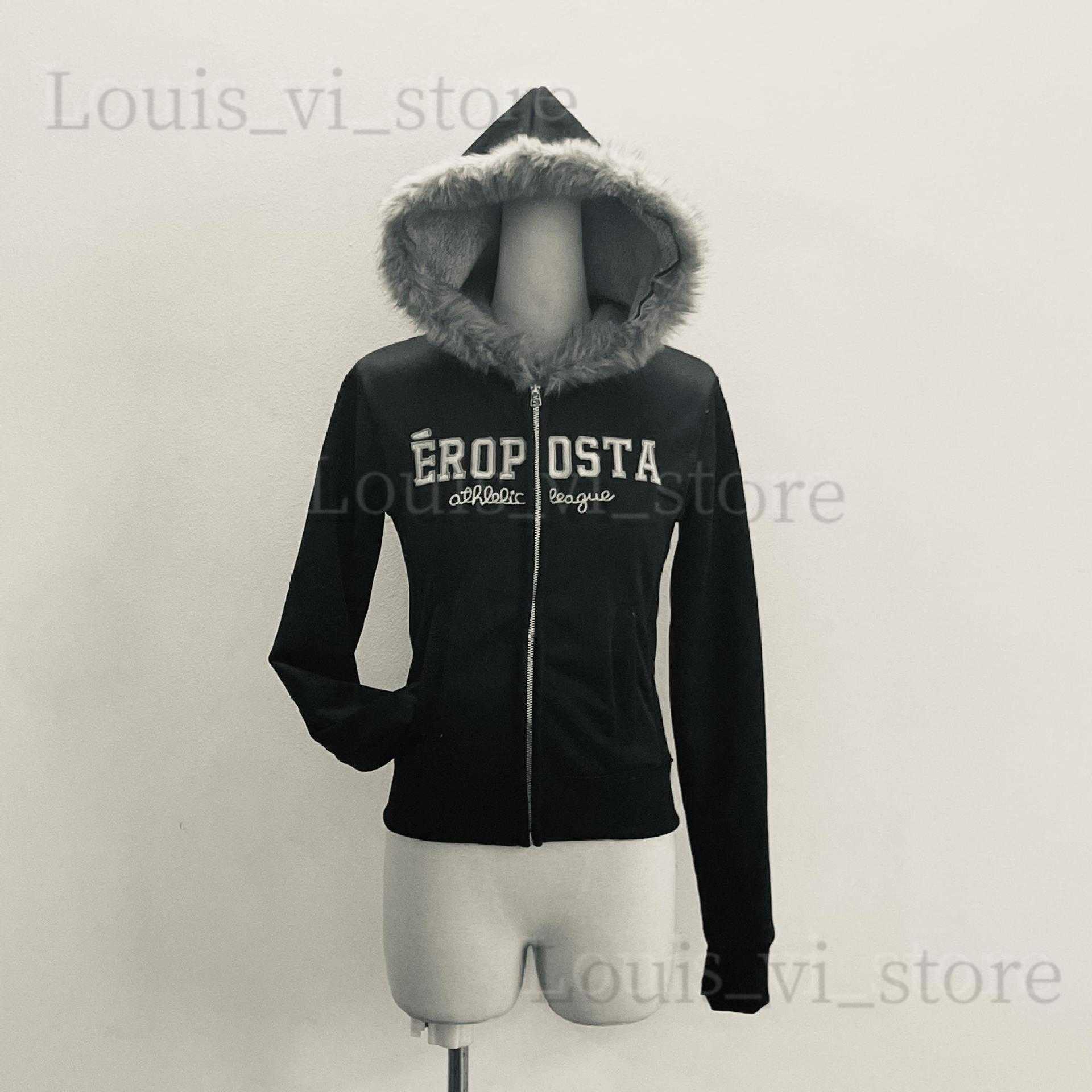 Gray Fleece-Lined Thickened Hooded Sweatshirt Jacket for Women Autumn and Winter American Vintage Design H251204