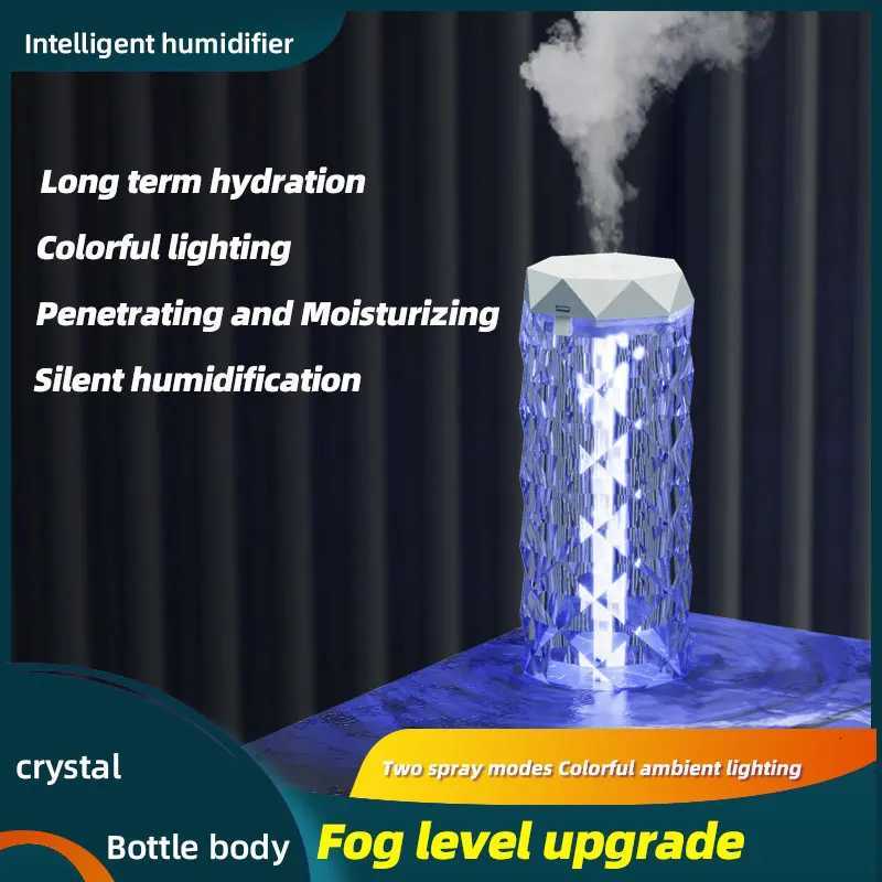 USB air humidifier 500ML spray per fragrance diffuser household car off LED night light crystal humidifier C251204