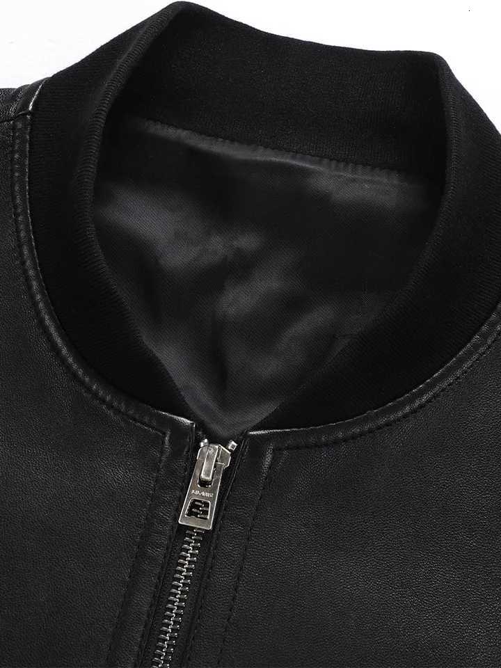 Mens Premium Black Leather Bomber Jacket Authentic Aviator Design Durable CraftsmanshipT251204