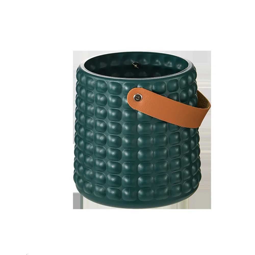 Modern Flower Vase Green White Plastic Vase Flower Pot Basket Nordic He Living Ro Decoration Ornament Flower Arrangement H251204