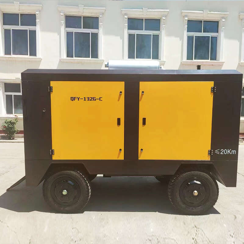 China style mobile diesel screw portable air compressor use in drilling holes core mining 20hp air compressor for sale