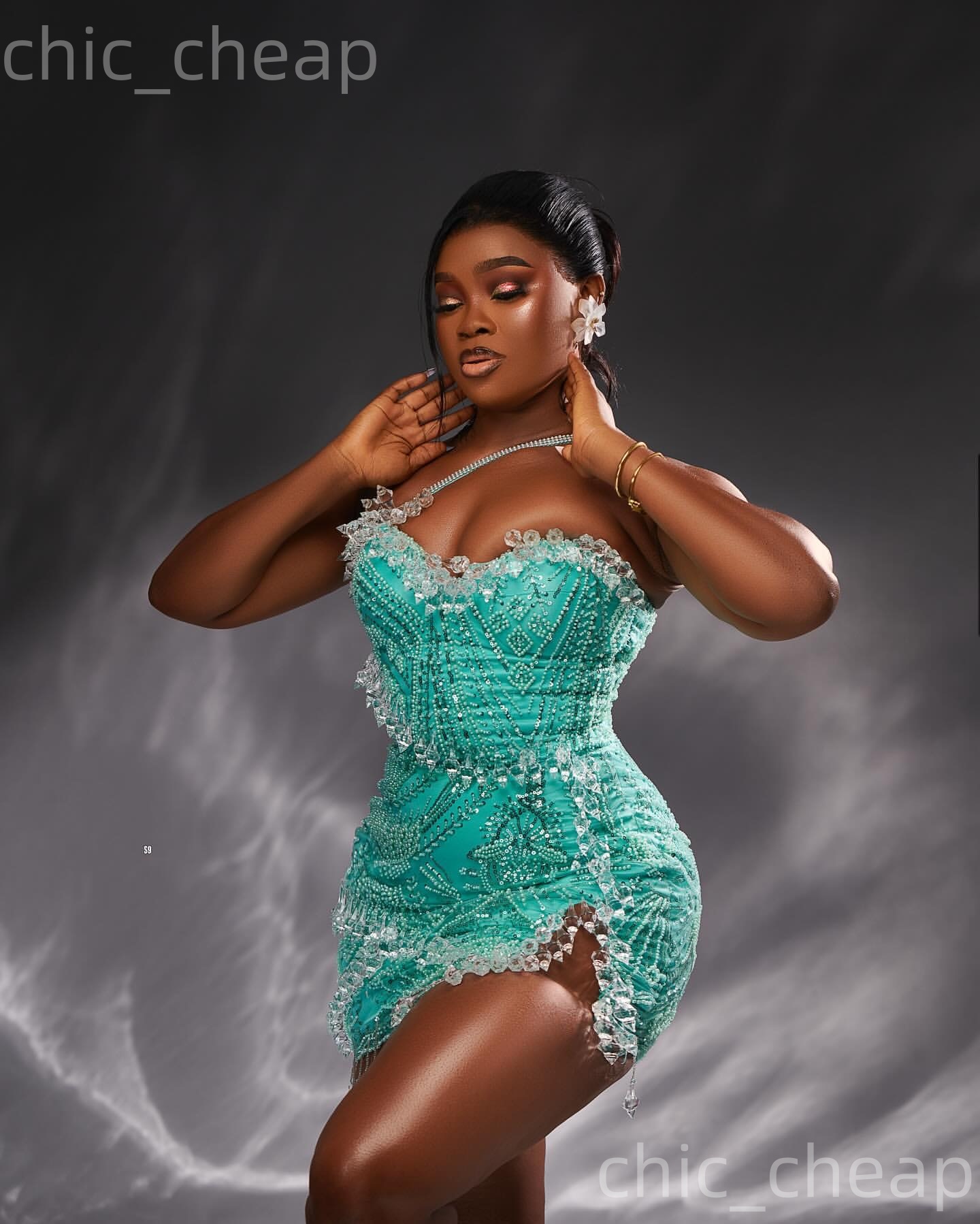 Jade Green Sheath Cocktail Dress One Shoulder Rhinestones Sequined Short Mini Graduation Homecoming Dresses For Special Occasions Sweetheart Gowns ZJ0