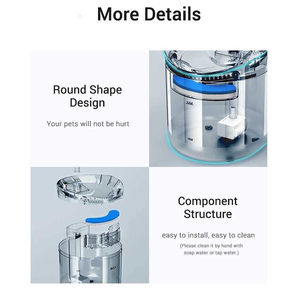 Smart Cat Automatic Drinker Low Noise Pet Drinking Fountain Tilt Angle Cat Water Fountain Infrared Sensor Pet Supplies M251204