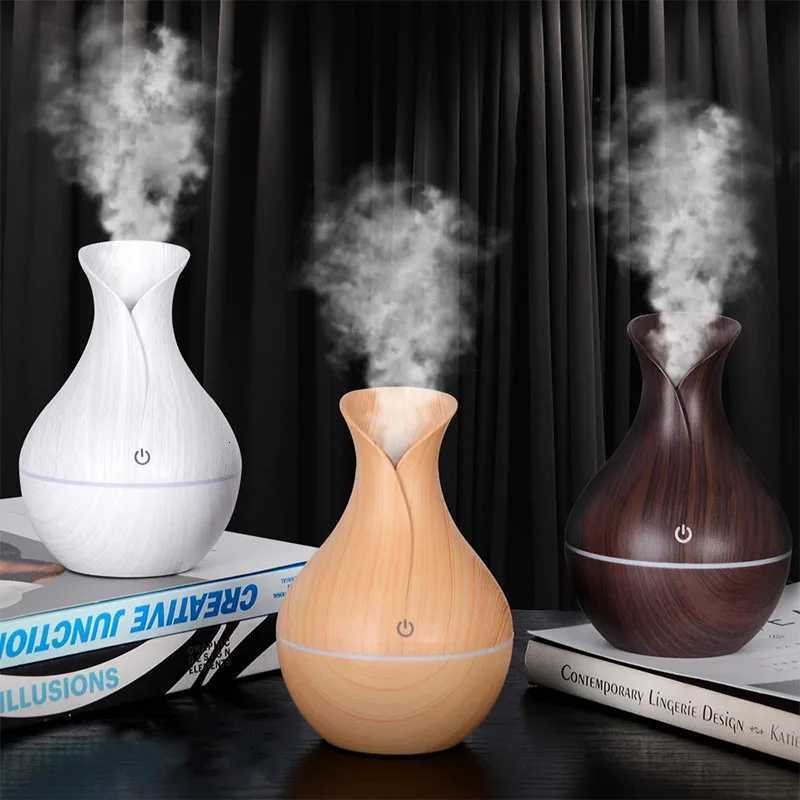 Humidifier Wood Grain Vase Sprayer Bedro Off Desktop Ornaments Usb Silent Atmosphere Color Light Hydrating Air Aratherapy C251204