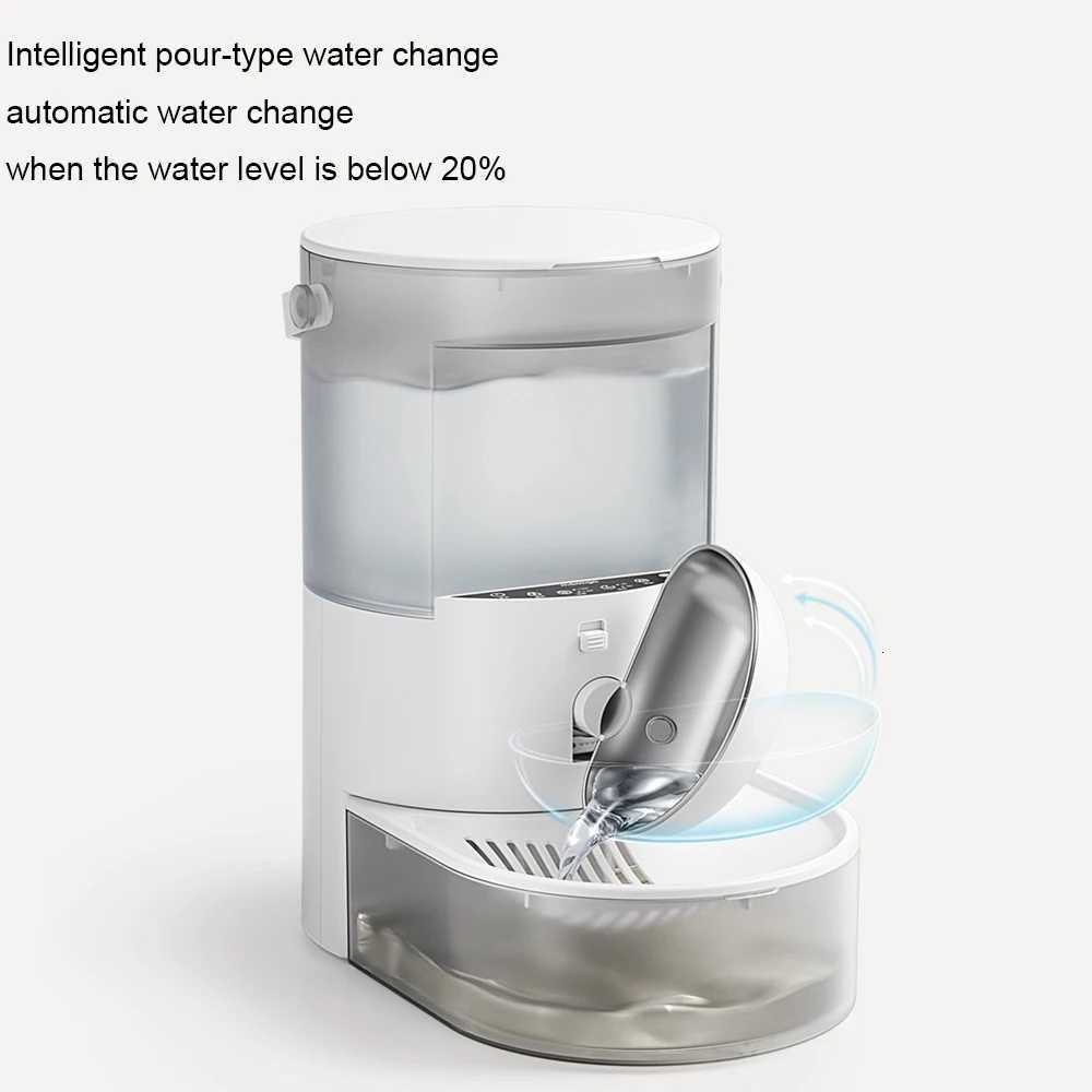 Stainless Steel Smart Pet Water Dispenser Wireless Rechargeable Cat Water Fountain No Filter Large Capacity Automatic Cat Wa M251204
