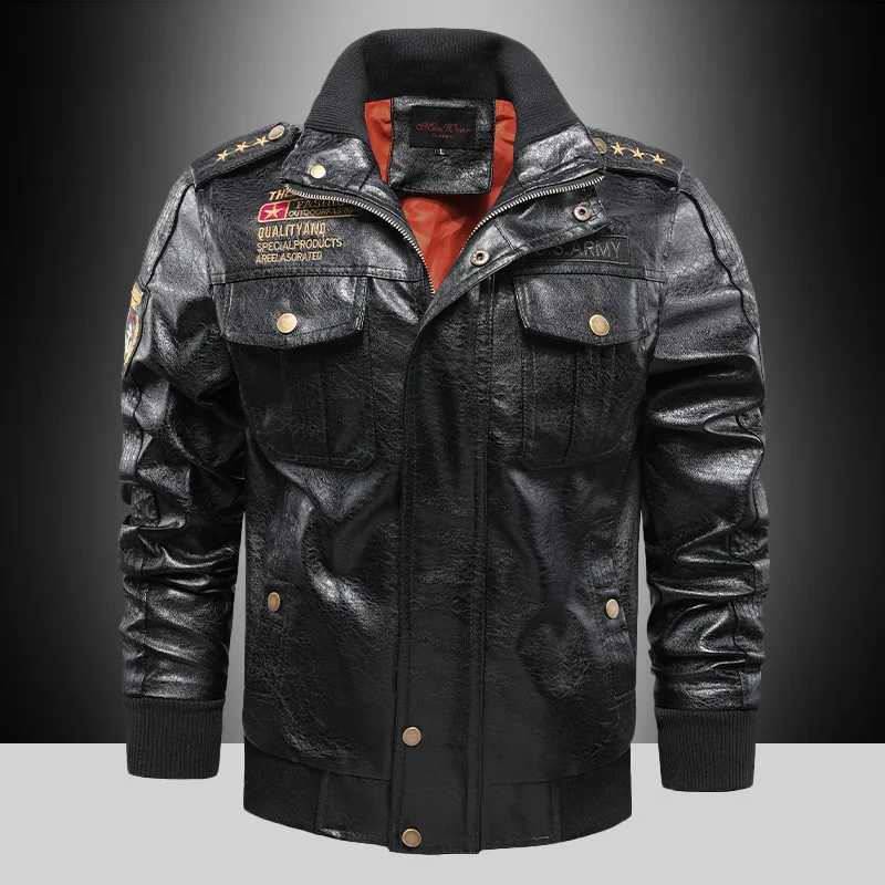 New Loose Large Size Mens PU Jacket Motorcycle Racing Suit Trendy Mens Leather Jacket Five-pointed Star Tooling JacketT251204
