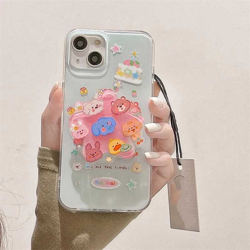 Korean Cute Cartoon Funny Rotate Grip Tok Griptok Phone Stand Holder port For iPhone 16 Universal Accessories Holder H251203