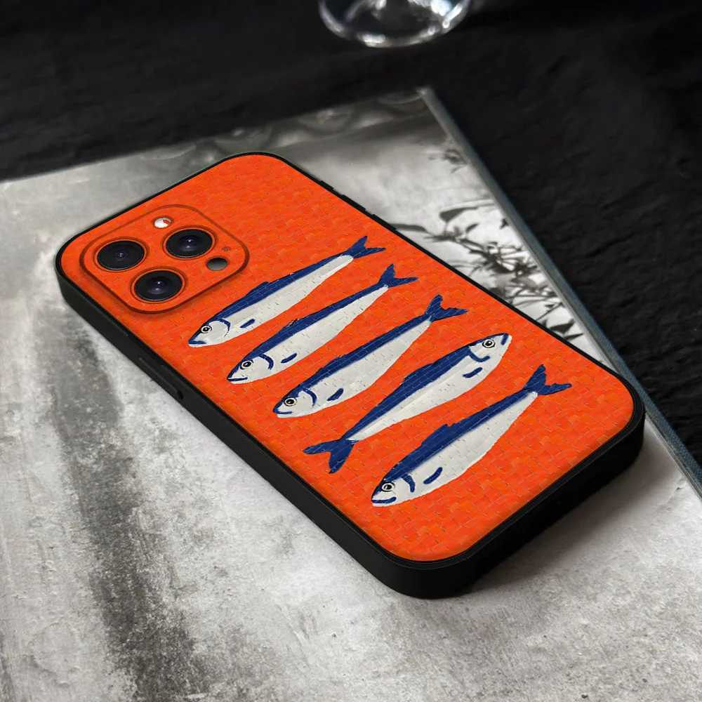 Sardines Fish Art Phone Case For Iphone 16 15 11 13 14 Pro Max 7 8 Plus X Xr Xs Max 12mini Black Shell Cover Case H251203