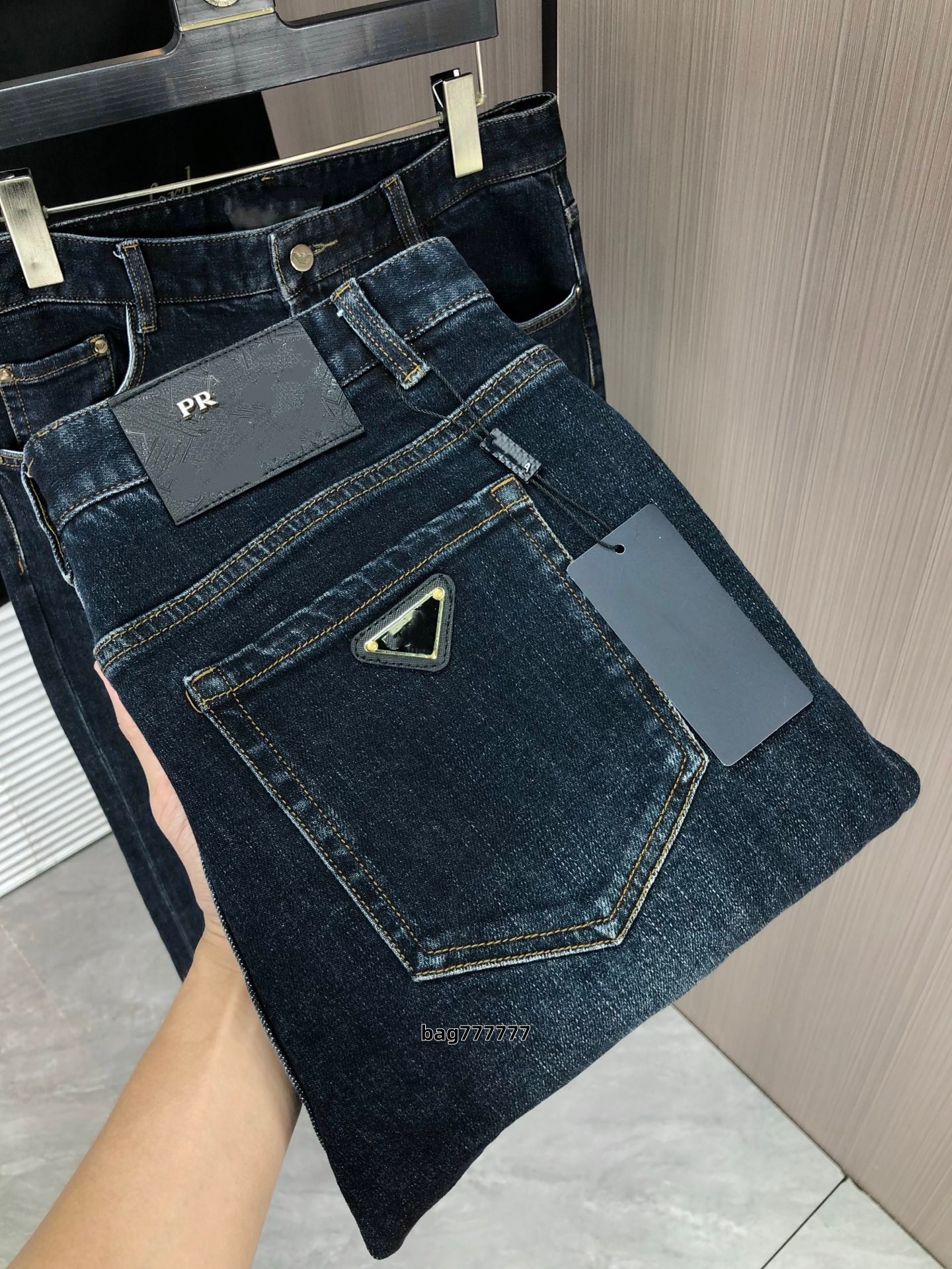 Men's jeans designer custom-made jeans - Business casual luxury retro style jeans... Winter and Spring Collection Thick Denim Pants