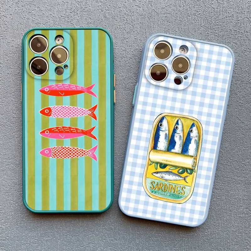 Sardines Can Pattern Phone Case For iPhone 17 16 15 14 Pro Max Plus 13 12 11 Pro Max Mini X XS XR 16 Plus Shockproof Covers H251203