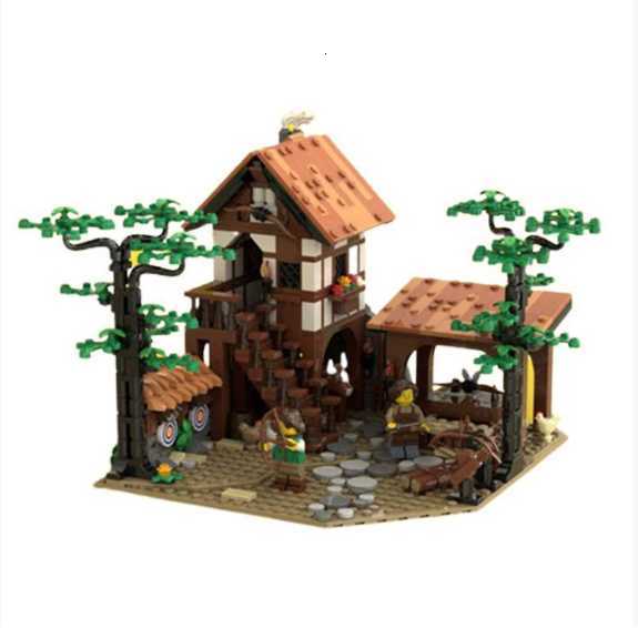 907pcs Building Block MOC-134494 Lion Knight Archery Field Construction Series Toy Desktop Ornament Model C251204