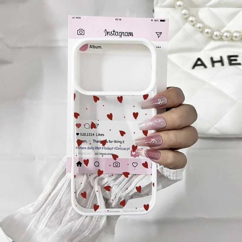 Fashion Purple Love Phone Case For iPhone 17 Pro Max 16 15 13 14 12Mini 11 Pro XS XR 8Plus Cute Clear Hard Cover Capa H251203