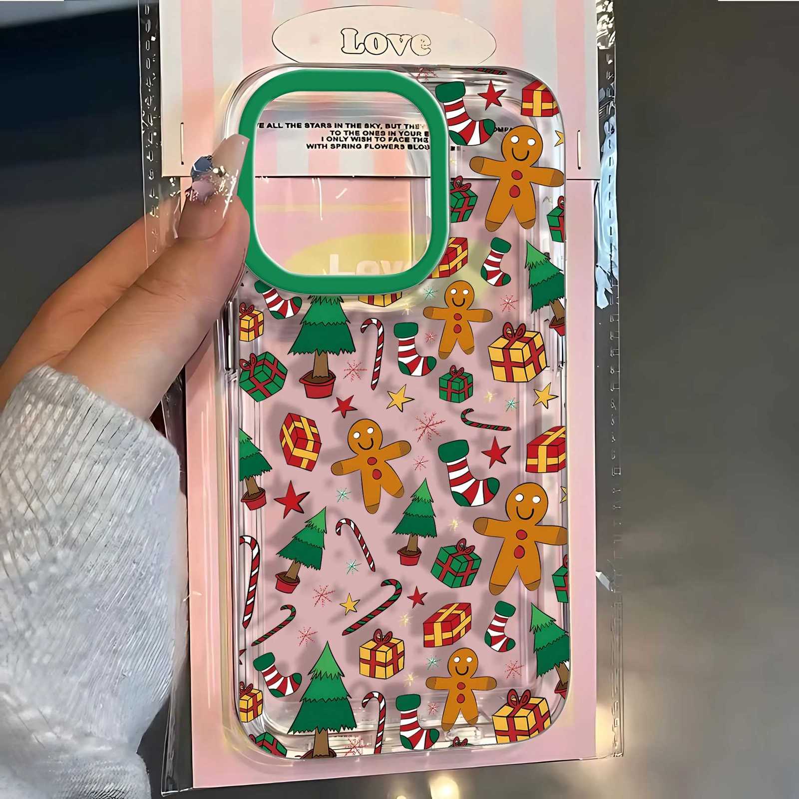 Cute Christmas Silicone Case For iPhone 16 Pro 15 14 17 13 12 11 Pro Max 7 8 Plus 16E 17 Pro Shockproof Transparent Soft Cover H251203