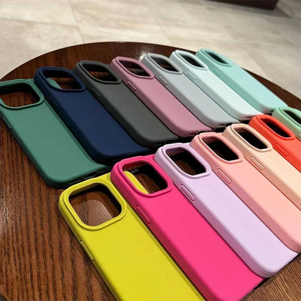 Shockproof Soft Simple Solid Color Phone Case For iPhone 15 13 14 15 Pro Max 12 13 Mini 11 Pro Max Resistant Protection Cover H251203