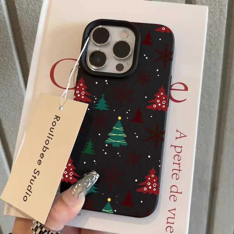 N Christmas Tree Graphic Printed Lichee Pattern Phone Case For iPhone 17 16 Pro Max XS X 15 14 Plus 11 13 12 Soft Candy Cover H251203